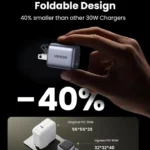 UGREEN 90901 NEXODE USB-C 30W GAN Foldable Fast Charger (Gray) US Plug for iPhone 16/15 - Image 4
