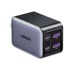 UGREEN 35963 Nexode 65W GaN Charger 4-Port USB C Fast Charger (2×USB-C + 2×USB-A) Foldable Plug