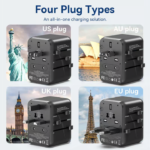 VENTION FJEB0 Universal Travel Adapter 3-Ports PD20W & QC18W Fast Charging - Image 10