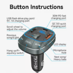 VENTION FFLB0 Bluetooth FM Transmitter 30W PD Fast Charging for Car - Image 11