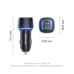 VENTION FFRB0 Car Charger 48W PD Fast Charging & QC3.0 Dual Port 6-Layer Safety Protection - Image 12