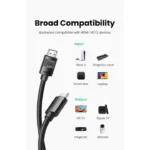 UGREEN 40102 4K HDMI Male to Male Cable Braided (3 Meter) - Image 8