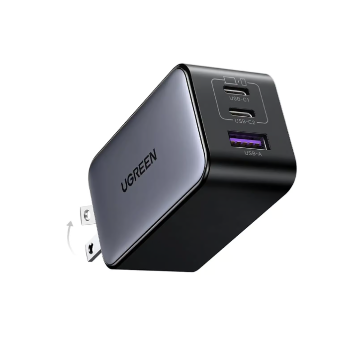 Untitled design (32) UGREEN 10334 NEXODE 65W USB-C GaN 3 Ports Wall Charger US Plug (Black) for iPhone 16/15/14/13