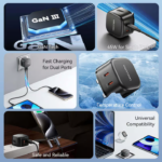 VENTION FESB0-UK 45W GaN Charger 2-Port USB-C PD 3.0 Fast Charger for iPhone 17/16/15/14 - Image 3