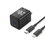 VENTION 20W GaN Fast Charger PD3.0 & QC3.0 with Lightning Cable MFi Certified (1 Meter) Black