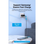 VENTION 20W USB-C & USB-A Fast Charger PD 20W & QC 18W (Black) US Plug - Image 5