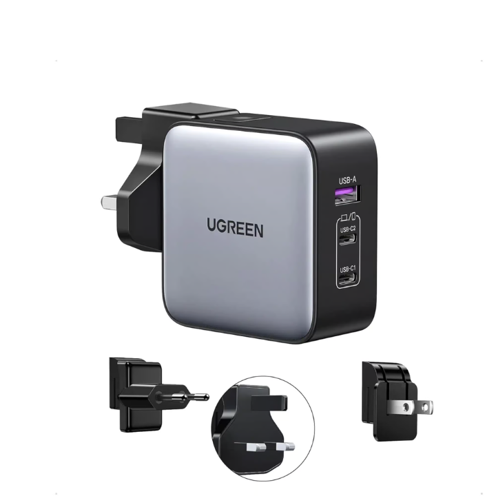 Untitled design UGREEN 90409 65W Nexode 3-Ports Travel Charger GaN Fast US/UK/EU Plug