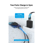 VENTION 20W USB-C & USB-A Fast Charger PD 20W & QC 18W (Black) US Plug - Image 6