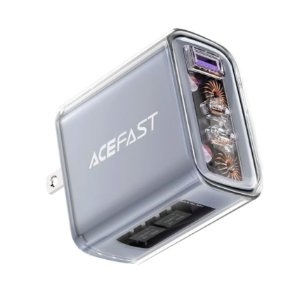 Acefast A47 65W GaN3 Fast Charger 3-Port Transparent Design AI Temp Control