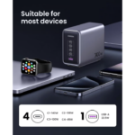UGREEN Nexode 300W USB C GaN Fast Charger-5 Ports Desktop Charger EU Plug - Image 6
