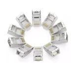 UGREEN 20333 Cat6 RJ45 Connectors (10 Pieces) Gold-Plated Shielded Crystal Heads for High-Speed Ethernet