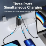 VENTION 65W GaN 3-Port USB-C Fast Charger (US Plug) PD 3.0 Type-C Adapter for iPhone 16/15/14/13 Pro Max - Image 6