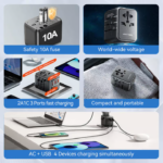 VENTION FJEB0 Universal Travel Adapter 3-Ports PD20W & QC18W Fast Charging - Image 6