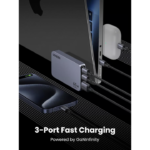 UGREEN 15816 Nexode Pro 65W GaN Charger 3-Port Flat Fast Wall Charger for MacBook Air, iPhone 16/15, Galaxy S24/S23 - Image 3