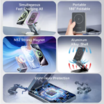 VENTION FGFH0 3-in-1 15W Wireless Charger Stand with MagSafe - Image 3