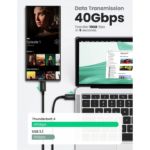 UGREEN 30389 Thunderbolt 4 USB-C to USB-C Cable 100W 40Gbps 0.8 Meter - Image 3
