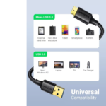 UGREEN 10841 Micro USB 3.0 Cable (1 Meter) Type A Male to Micro B Cord - Image 3