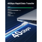 UGREEN 40113 Thunderbolt 3 USB4 Gen3 Cable 40Gbps Data Sync (USB-IF Certified) 100W Charging, 8K@60Hz Video (0.8 Meter) - Image 3