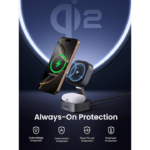 UGREEN 35316 MagFlow 2-in-1 Qi2 Magnetic Foldable Wireless Charging Station for iPhone 12-16 Series AirPods 3/2/Pro - Image 4