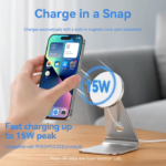 VENTION FGHIF 15W Magnetic Wireless Charger Stand (MagSafe) Aluminum Alloy Silver - Image 11