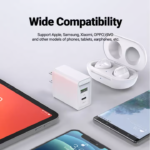 VENTION 20W USB-C & USB-A Fast Charger PD 20W & QC 18W (White) US Plug - Image 5