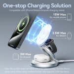 VENTION FGEI0 3-in-1 15W Wireless Charger 360° Rotating Stand with MagSafe - Image 5