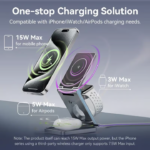 VENTION FGFH0 3-in-1 15W Wireless Charger Stand with MagSafe - Image 5