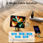 VENTION USB-C to USB-C Cable 100W 5A PD 3.0 Fast Charging Cable (E-Marker Chip) Nylon Braided for iPhone 16/15 Series - Image 5