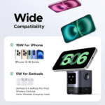 UGREEN 45775 Uno 2-in-1 Qi2 Magnetic Foldable Wireless Charging Station for iPhone 12-16 Series AirPods 3/2/Pro - Image 6