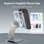 VENTION FGHIF 15W Magnetic Wireless Charger Stand (MagSafe) Aluminum Alloy Silver - Image 9