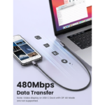 UGREEN 80714 60W USB C to USB C Cable (3 Meter) 90 Degree Right Angle L-Shape for iPhone 17-15 Series - Image 3