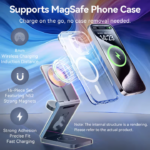 VENTION FGFH0 3-in-1 15W Wireless Charger Stand with MagSafe - Image 7