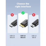 UGREEN 10841 Micro USB 3.0 Cable (1 Meter) Type A Male to Micro B Cord - Image 7