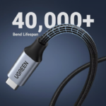UGREEN 80810 USB-C to USB-C Female Gen 2 (0.5 Meter) Alu Case Braided Extension Cable Dark Gray - Image 7