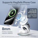 VENTION FGEI0 3-in-1 15W Wireless Charger 360° Rotating Stand with MagSafe - Image 8