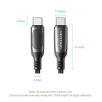 VENTION TAYBAV 100W 5A USB-C to USB-C Cable (1.2 Meter) Smart LED Power Display for iPhone 16/15 Series - Image 6
