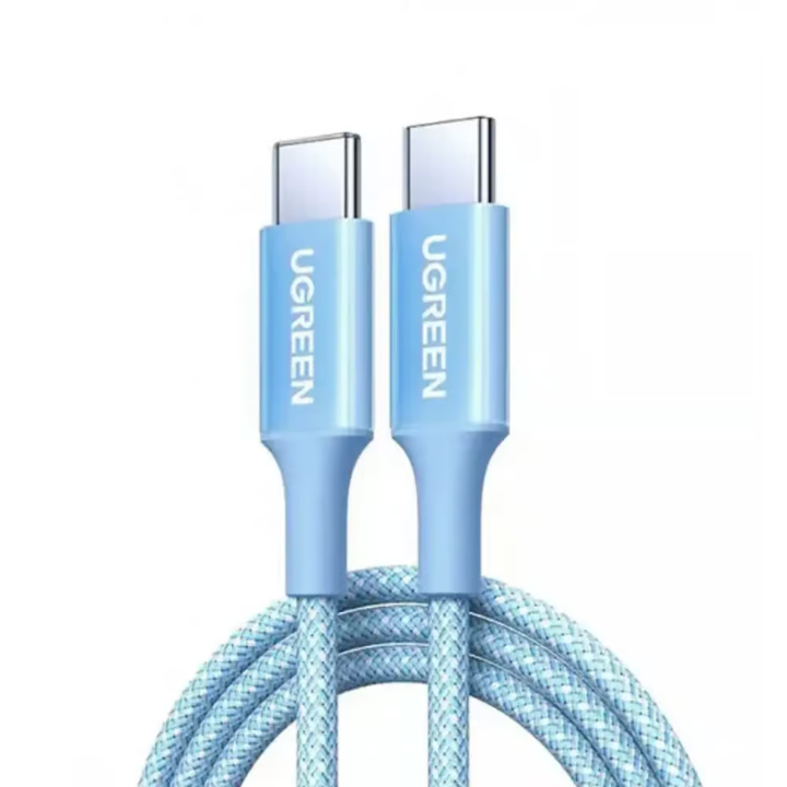 Untitled design (16) UGREEN 65254 USB-C to USB-C Cable 100W 5A PD Fast Charging (2 Meter) Blue Braided