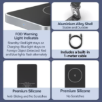 VENTION FGFH0 3-in-1 15W Wireless Charger Stand with MagSafe - Image 9