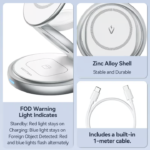 VENTION FGEI0 3-in-1 15W Wireless Charger 360° Rotating Stand with MagSafe - Image 10