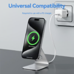 VENTION FGHIF 15W Magnetic Wireless Charger Stand (MagSafe) Aluminum Alloy Silver - Image 4