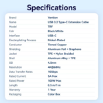 VENTION TRFBF USB 3.2 Gen2 Type-C Extension Cable (1 Meter) 10Gbps, 5A, 4K@60Hz - Image 13