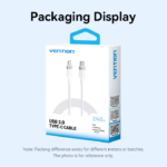 VENTION USB-C to USB-C Cable 240W PD3.1 Fast Charging (Nylon Braided) Black - Image 11