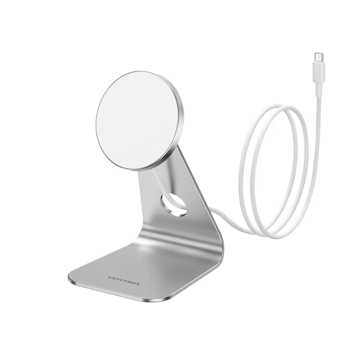Untitled design (8) VENTION FGHIF 15W Magnetic Wireless Charger Stand (MagSafe) Aluminum Alloy Silver