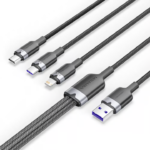 VENTION CTRBG 3-in-1 USB 2.0 Charging Cable 6A Fast Charging (1.5 Meter) Black - Image 2
