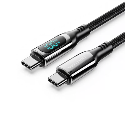 VENTION TAYBAV 100W 5A USB-C to USB-C Cable (1.2 Meter) Smart LED Power Display for iPhone 16/15 Series