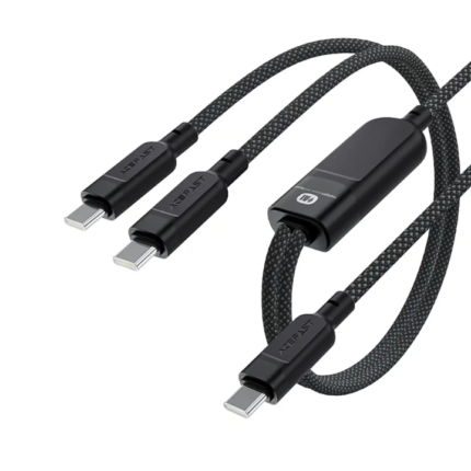 Acefast C5-11 100W Dual USB-C Charging Cable 1-to-2 Splitter (1.2 Mete) AI Power Distribution
