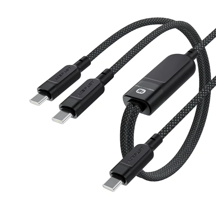 Untitled design (8) Acefast C5-11 100W Dual USB-C Charging Cable 1-to-2 Splitter (1.2 Mete) AI Power Distribution