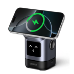 UGREEN 45775 Uno 2-in-1 Qi2 Magnetic Foldable Wireless Charging Station for iPhone 12-16 Series AirPods 3/2/Pro