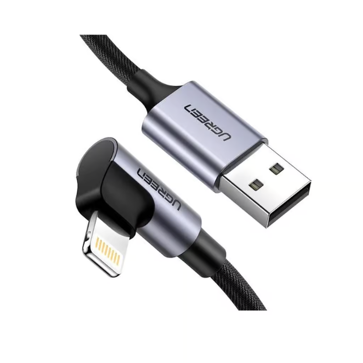 Untitled design (8) UGREEN 60521 USB A to Lightning MFi Certified (1 Meter) 90° Angle Charging Cable