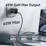 VENTION FERB0-US 65W GaN Charger Foldable 3-Port USB-C & USB-A Fast Charger PD 3.0 & QC 4.0 - Image 2